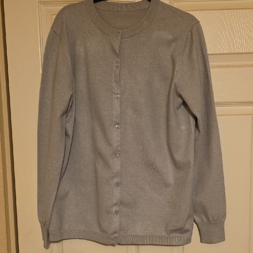 Gray Women's Cardigan Sweater